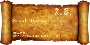 Krahl Bianka névjegykártya